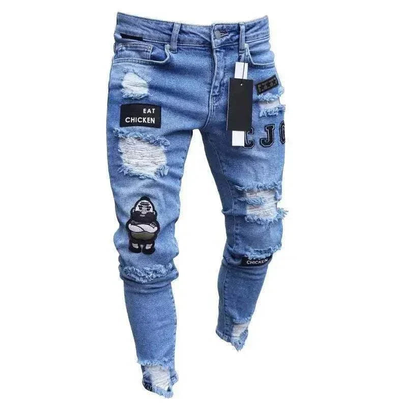 Ripped Jeans Men Stretch